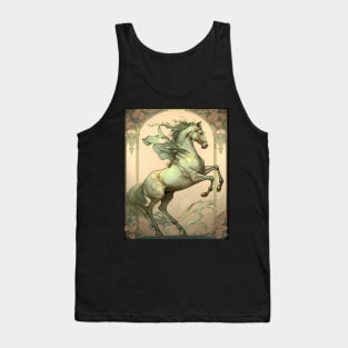 Vintage Art Nouveau Alphonse Mucha Inspired Horse Design Tank Top